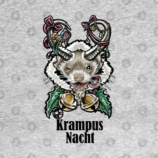 Krampus Ferret - Krampus Nacht - Black Outlined Version by Nat Ewert Art